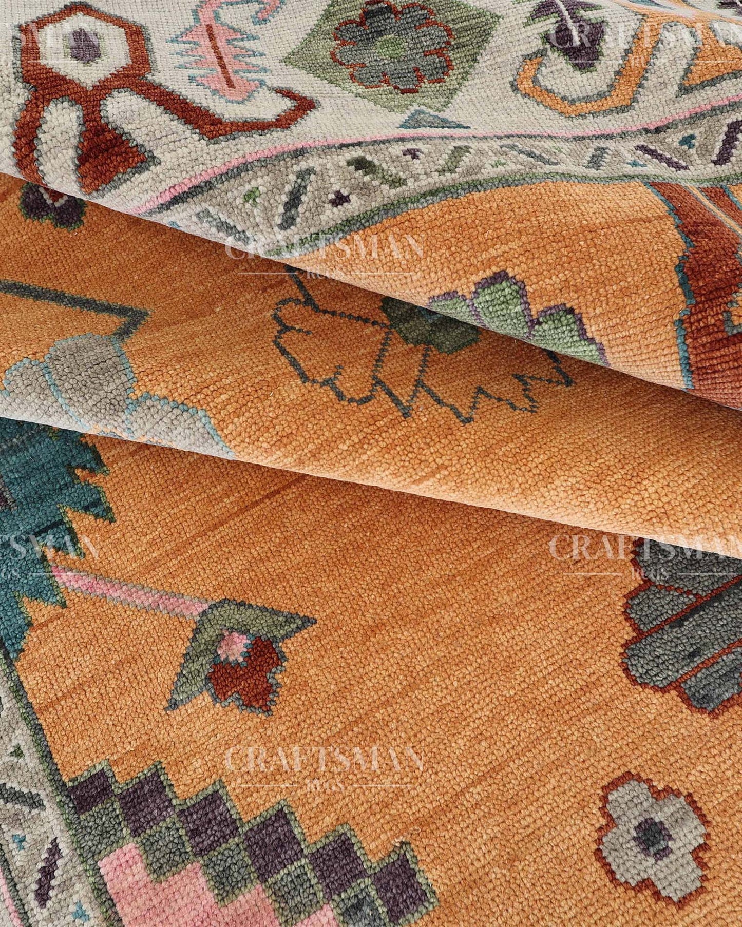 Orvia Wool Hand-Knotted Oushak-Inspired Rug