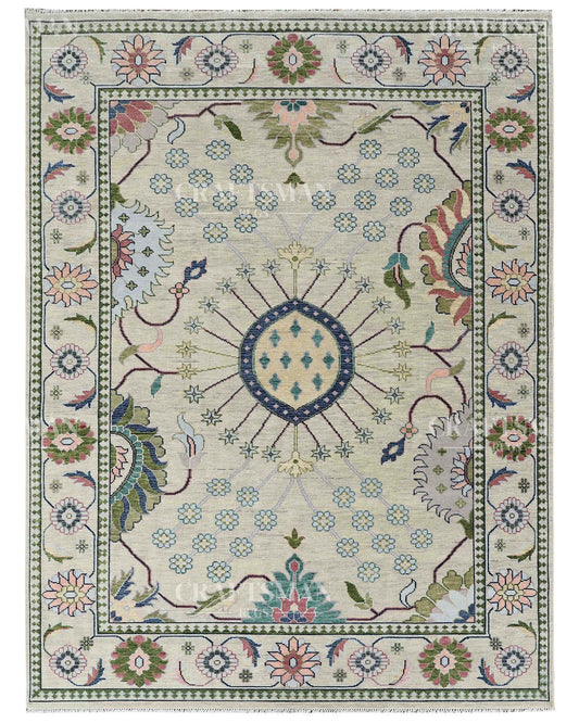 Selric Wool Hand-Knotted Oushak-Inspired Rug