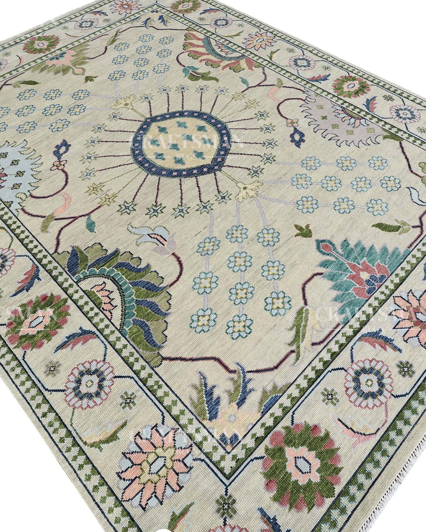 Selric Wool Hand-Knotted Oushak-Inspired Rug