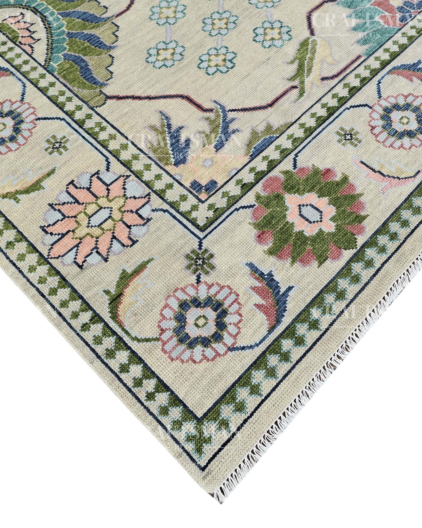 Selric Wool Hand-Knotted Oushak-Inspired Rug