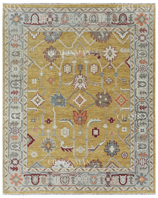 8x10 feet Wool Hand-Knotted Oushak-Inspired Rug | Craftsman Rugs Exclusive
