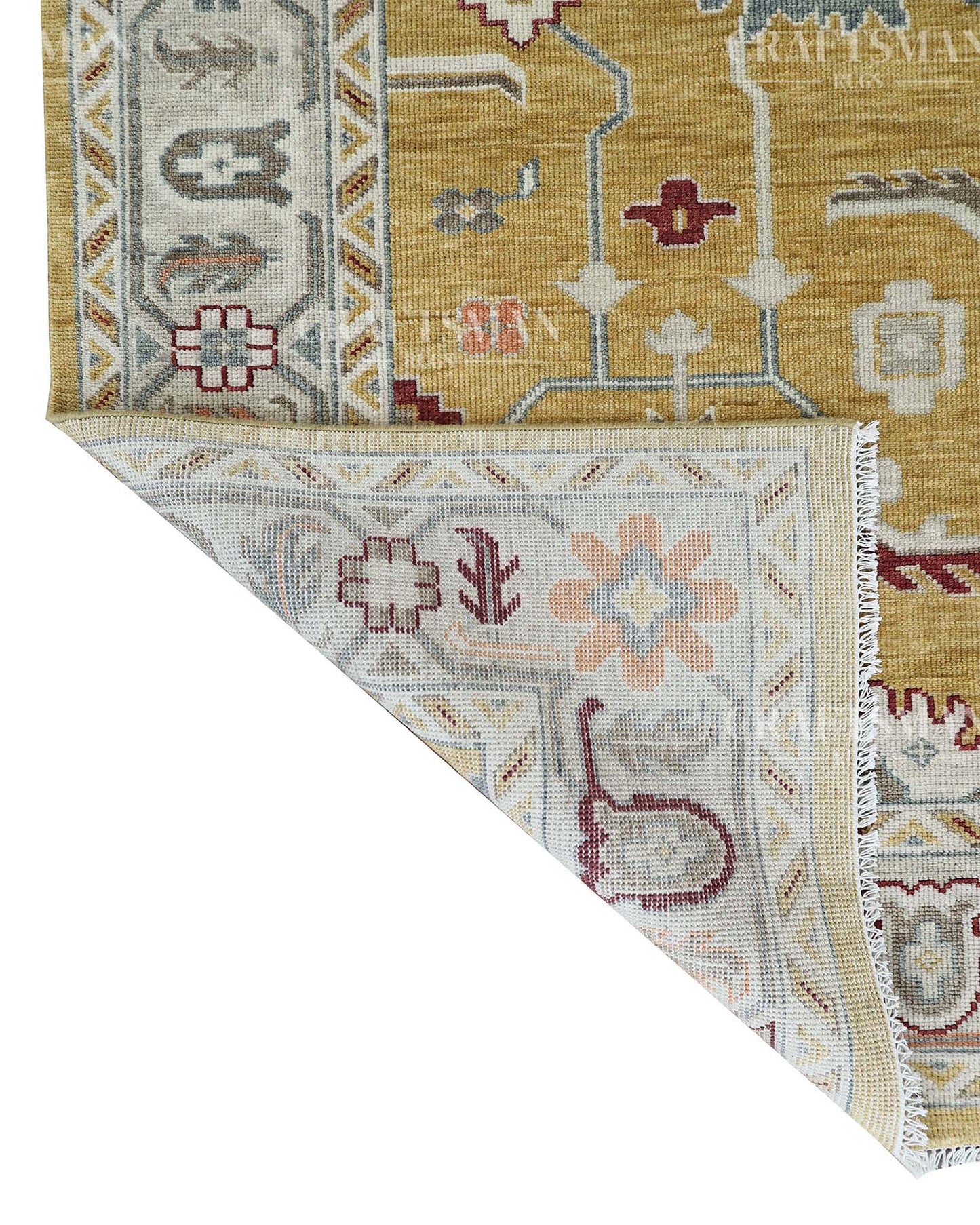 Enlor Wool Hand-Knotted Oushak-Inspired Rug