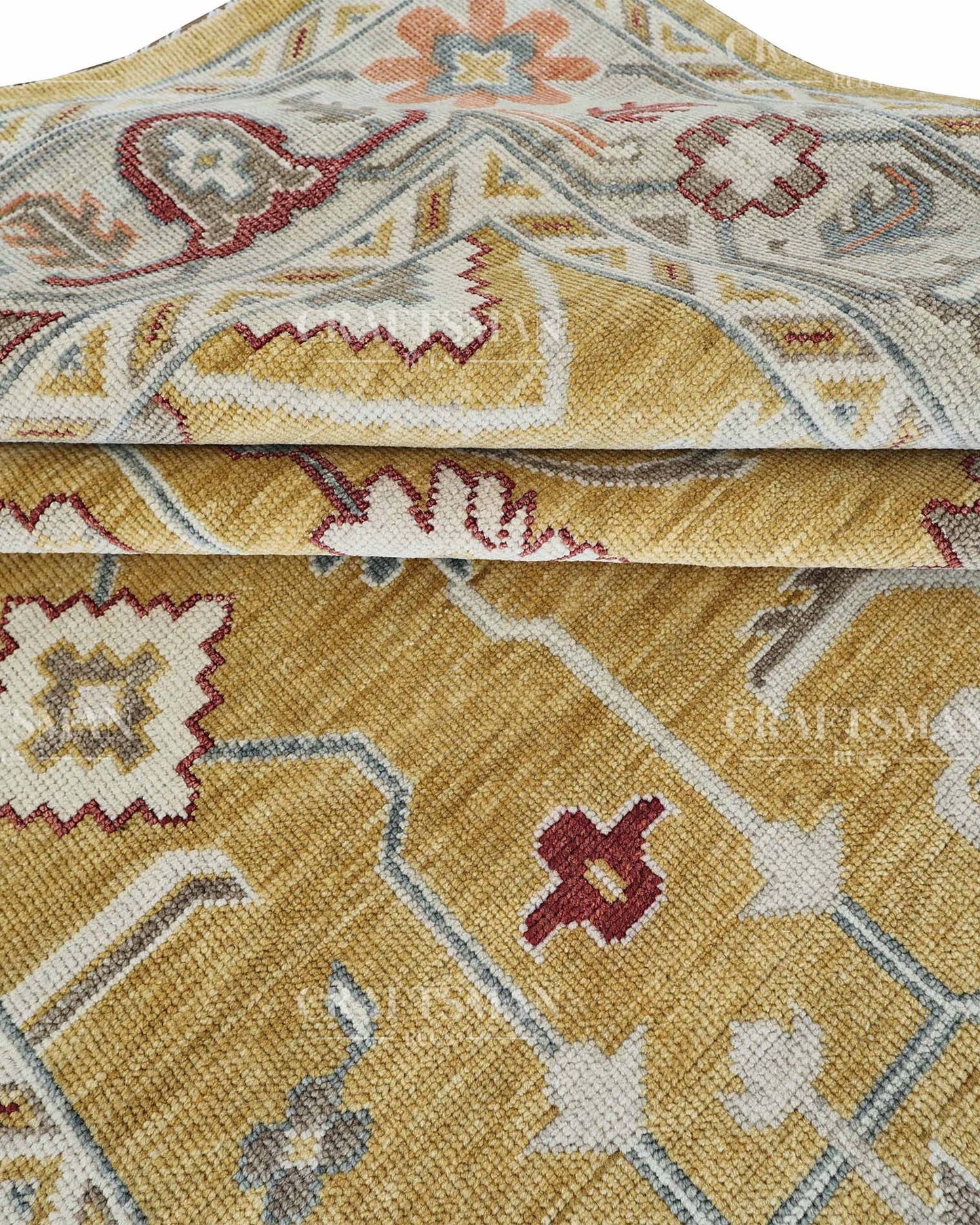 Enlor Wool Hand-Knotted Oushak-Inspired Rug