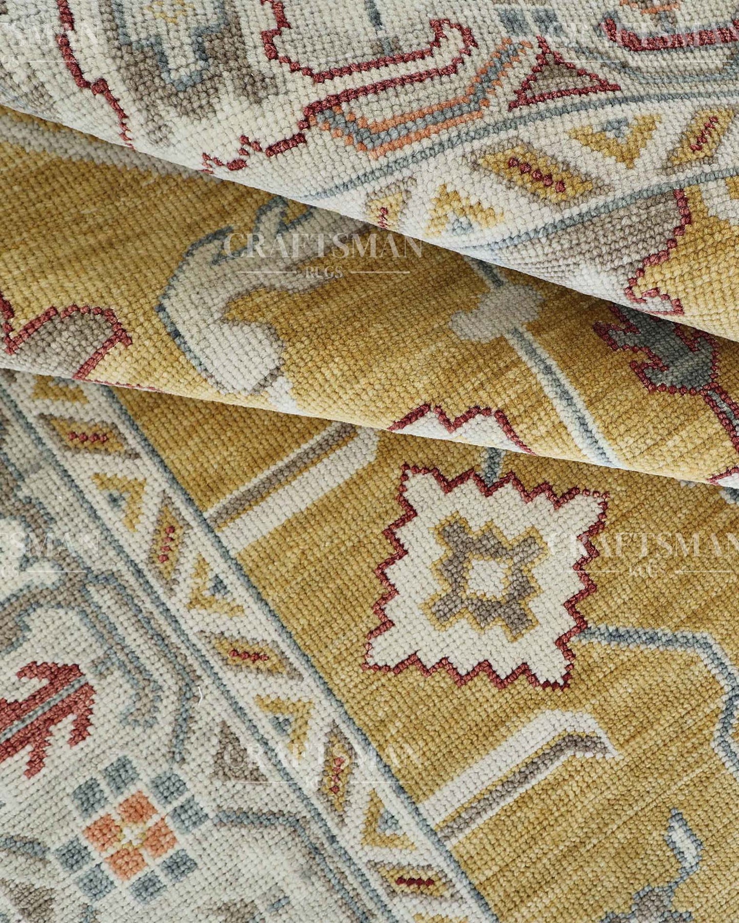 Enlor Wool Hand-Knotted Oushak-Inspired Rug