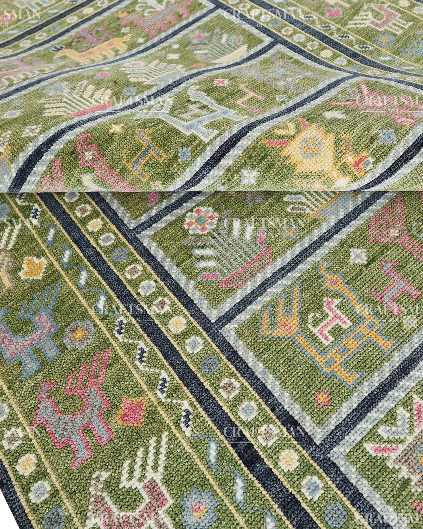 Tapestria Wool Hand-Knotted Oushak-Inspired Rug