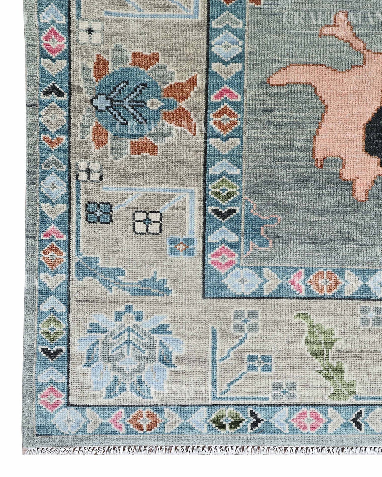 Korrin Wool Hand-Knotted Oushak-Inspired Rug