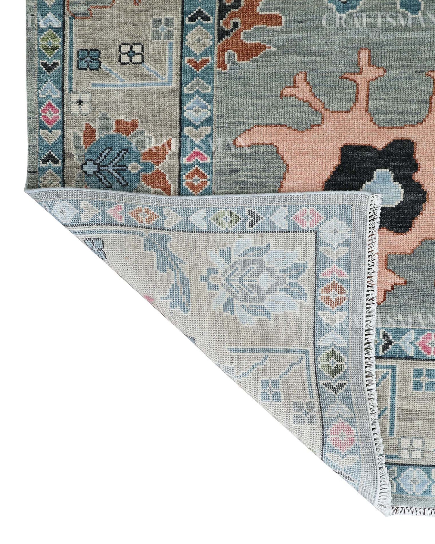 Korrin Wool Hand-Knotted Oushak-Inspired Rug