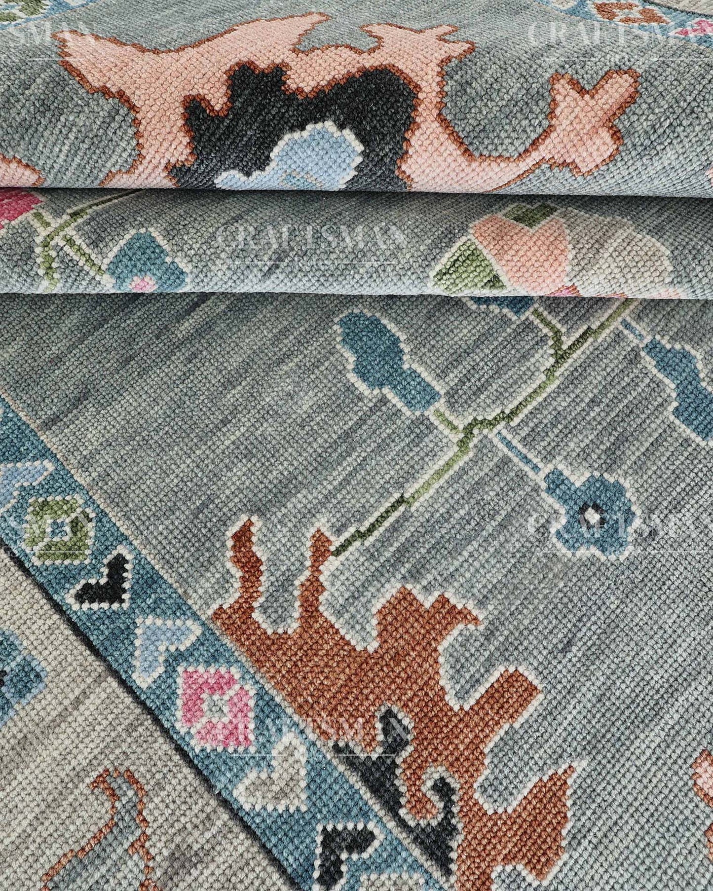 Korrin Wool Hand-Knotted Oushak-Inspired Rug