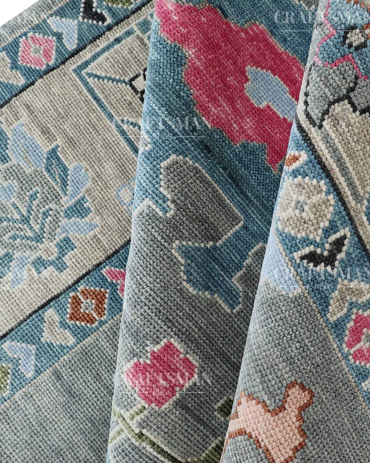 Korrin Wool Hand-Knotted Oushak-Inspired Rug