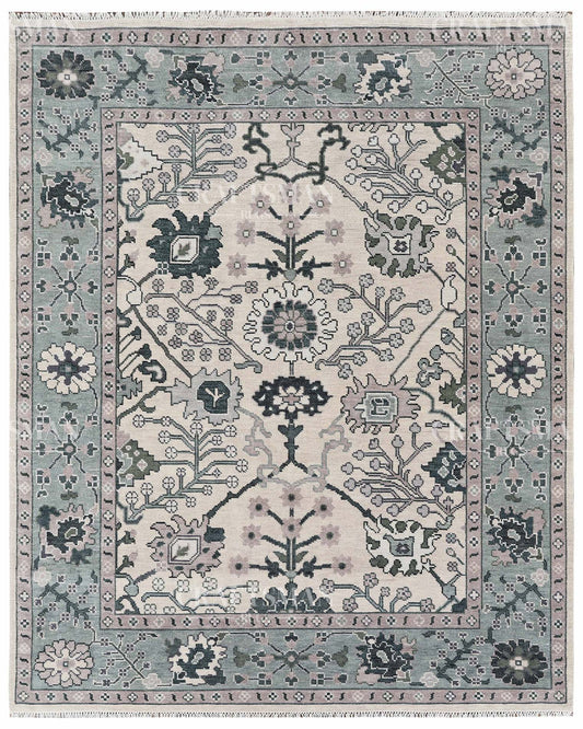 8x10 feet Wool Hand-Knotted Oushak-Inspired Rug | Craftsman Rugs Exclusive