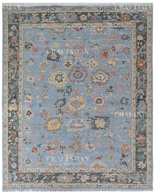 Navris Wool Hand-Knotted Oushak-Inspired Rug