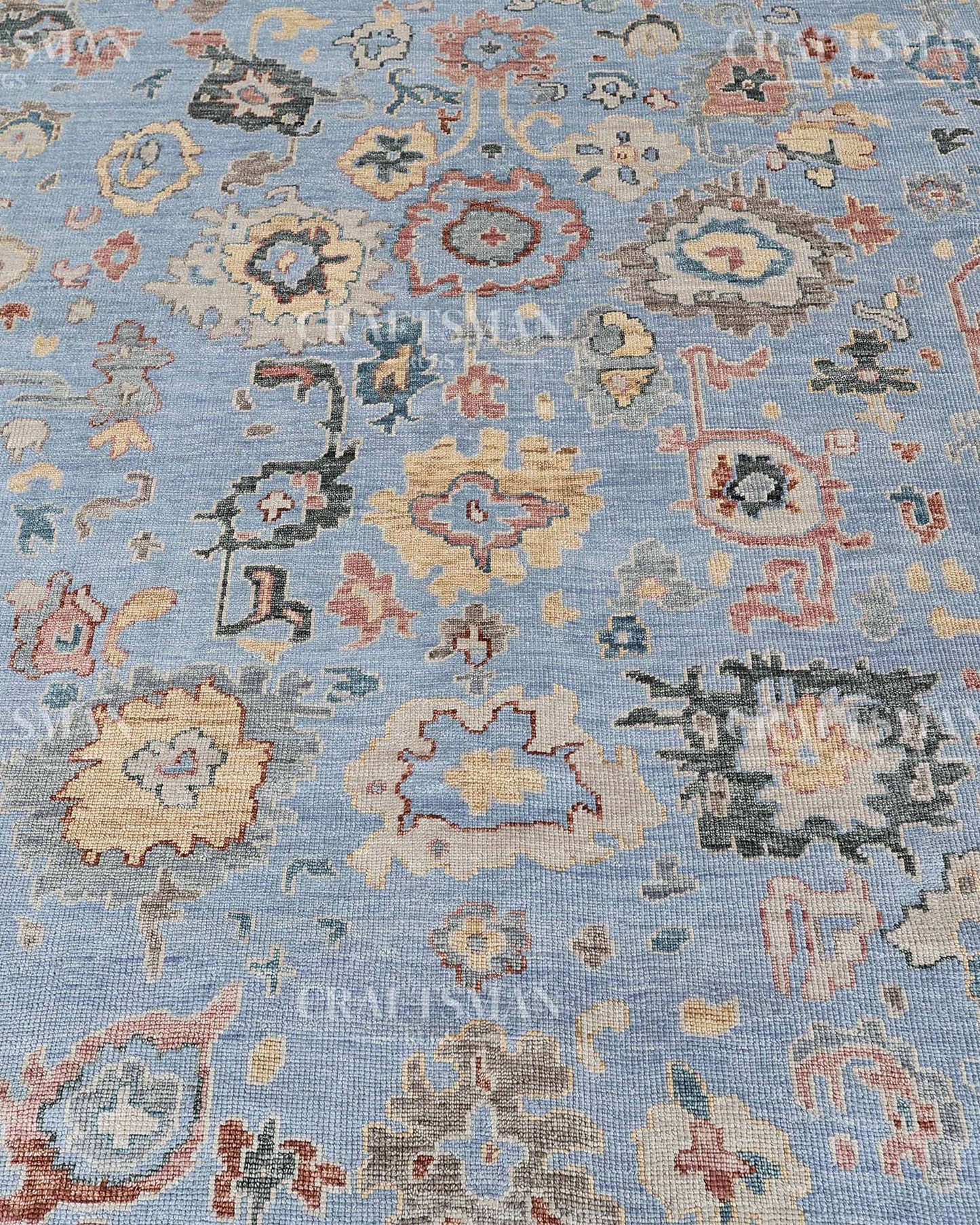 Navris Wool Hand-Knotted Oushak-Inspired Rug