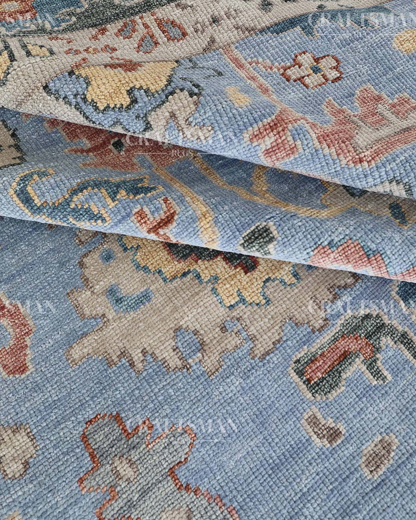 Navris Wool Hand-Knotted Oushak-Inspired Rug
