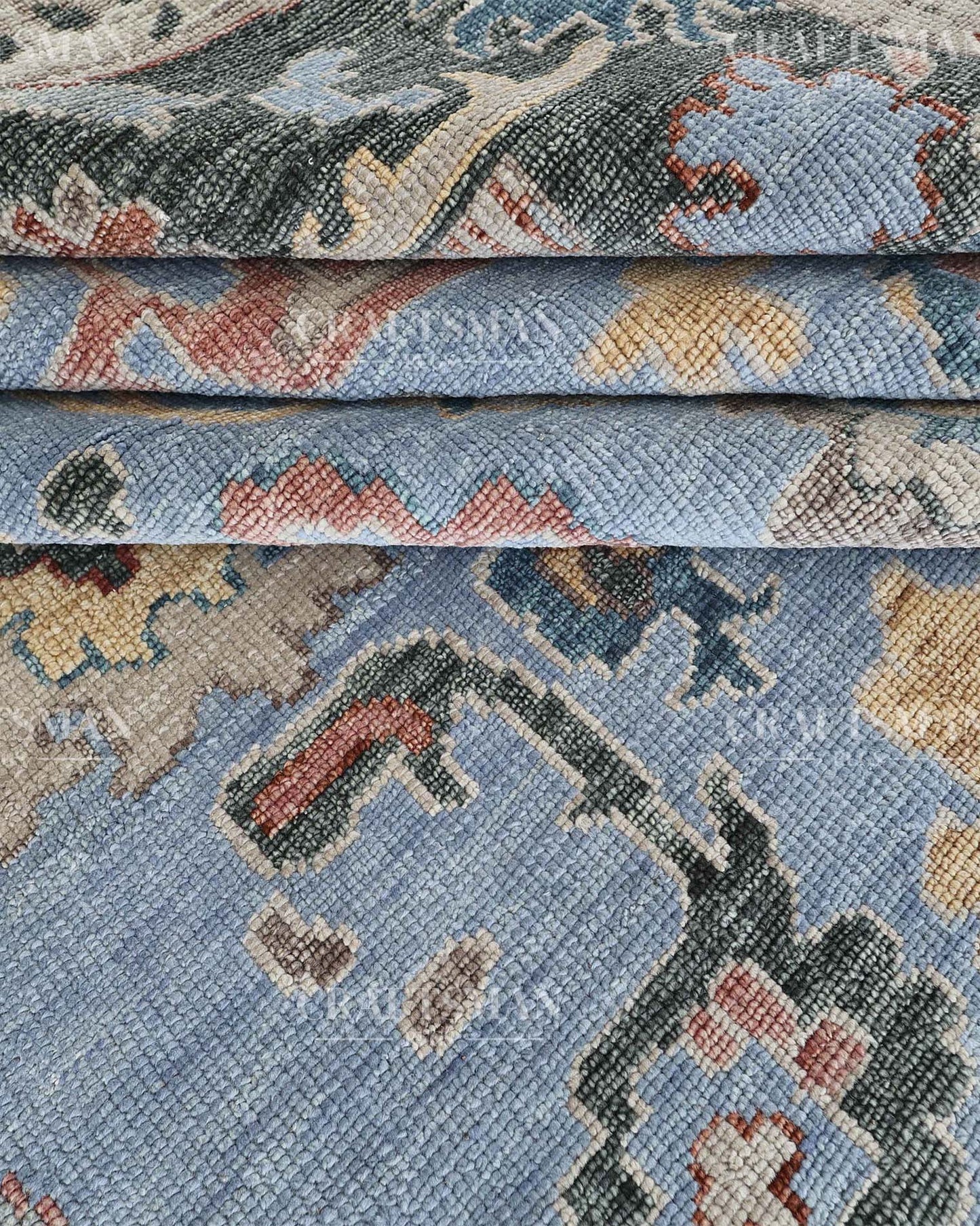 Navris Wool Hand-Knotted Oushak-Inspired Rug
