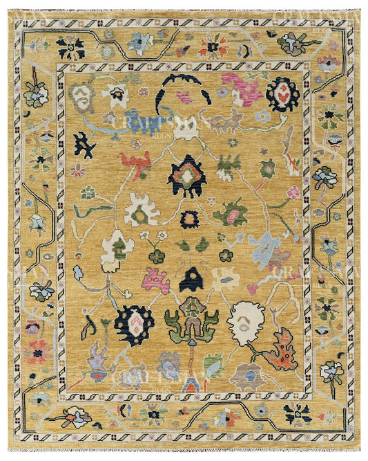 Duvra Wool Hand-Knotted Oushak-Inspired Rug