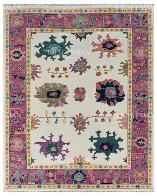 Envis Wool Hand-Knotted Oushak-Inspired Rug