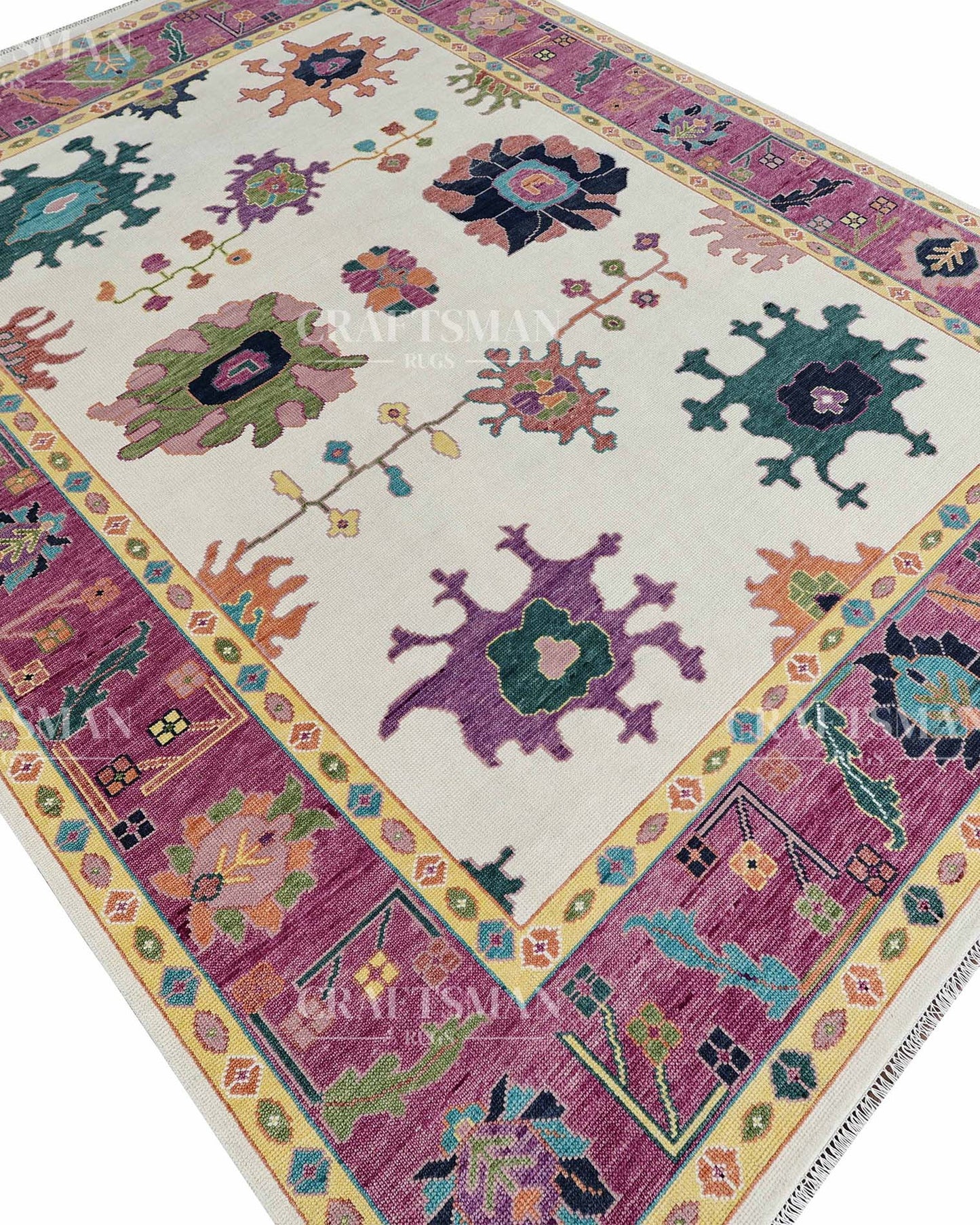Envis Wool Hand-Knotted Oushak-Inspired Rug
