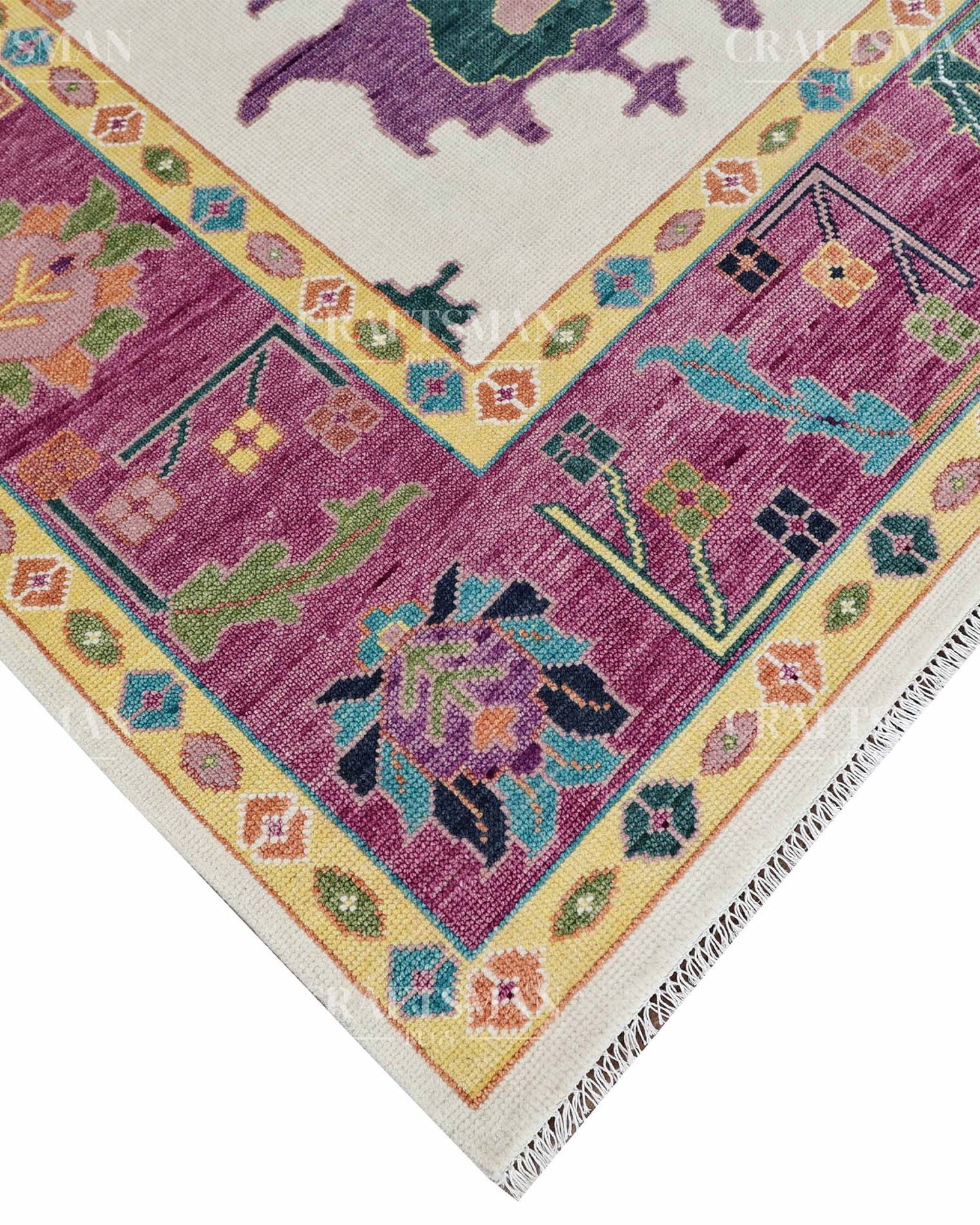 Envis Wool Hand-Knotted Oushak-Inspired Rug