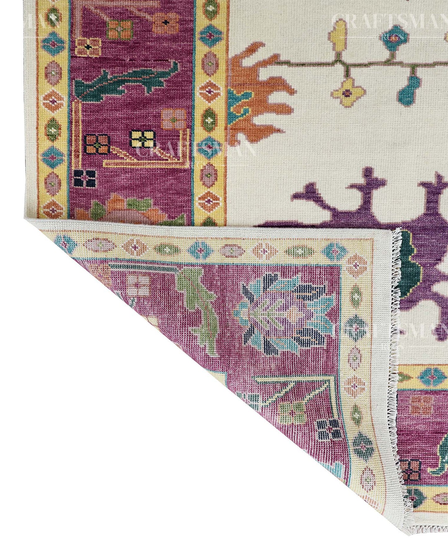 Envis Wool Hand-Knotted Oushak-Inspired Rug