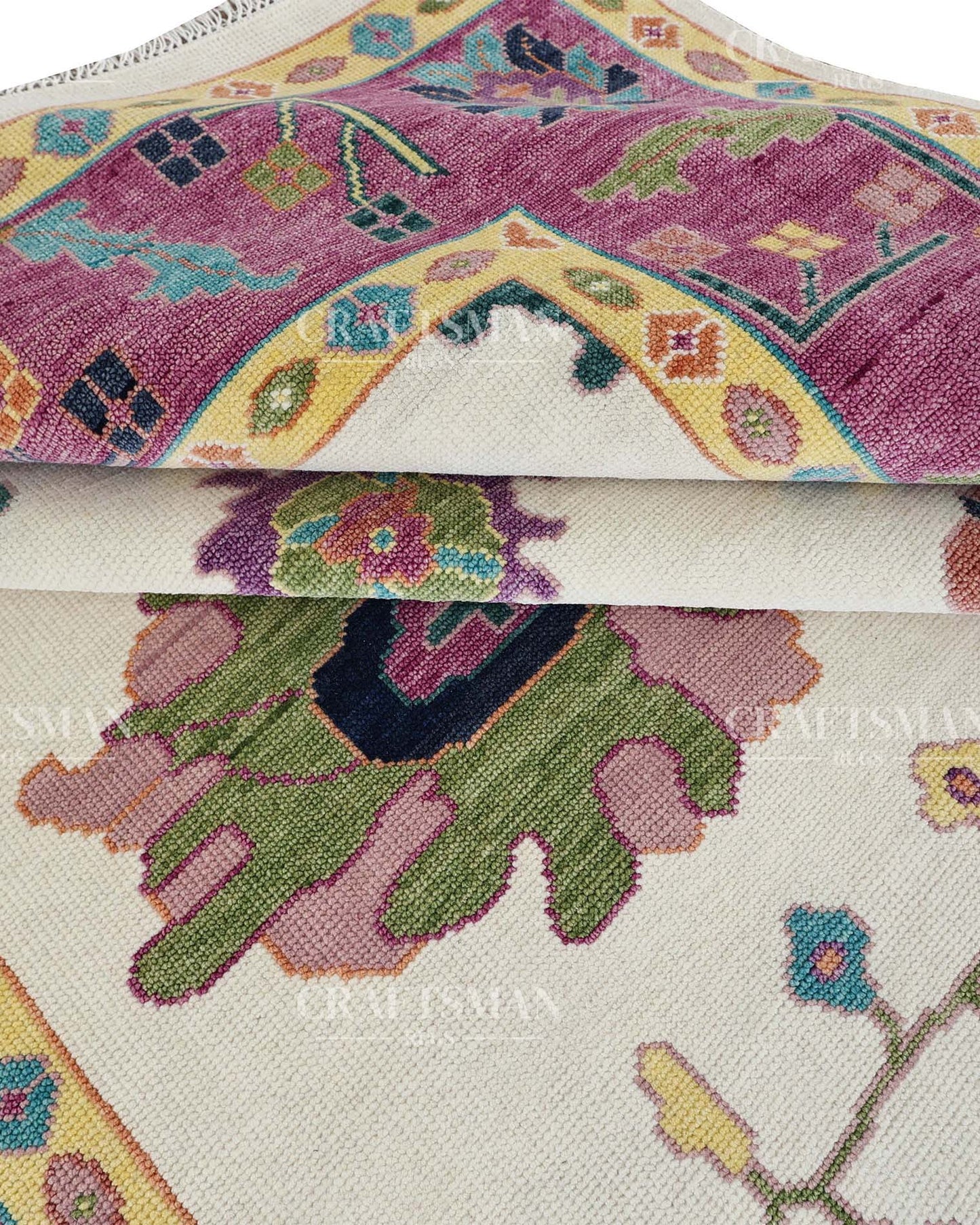 Envis Wool Hand-Knotted Oushak-Inspired Rug