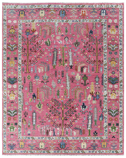 Lorin Wool Hand-Knotted Oushak-Inspired Rug