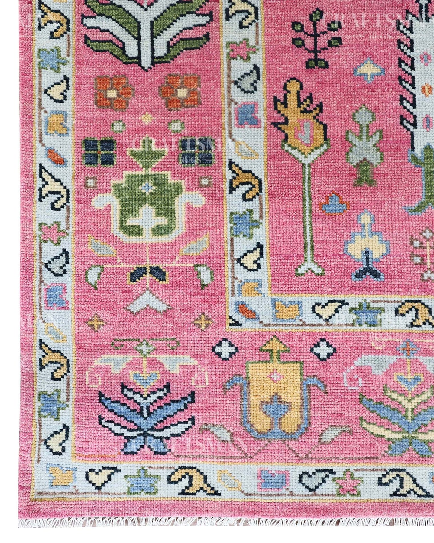 Lorin Wool Hand-Knotted Oushak-Inspired Rug