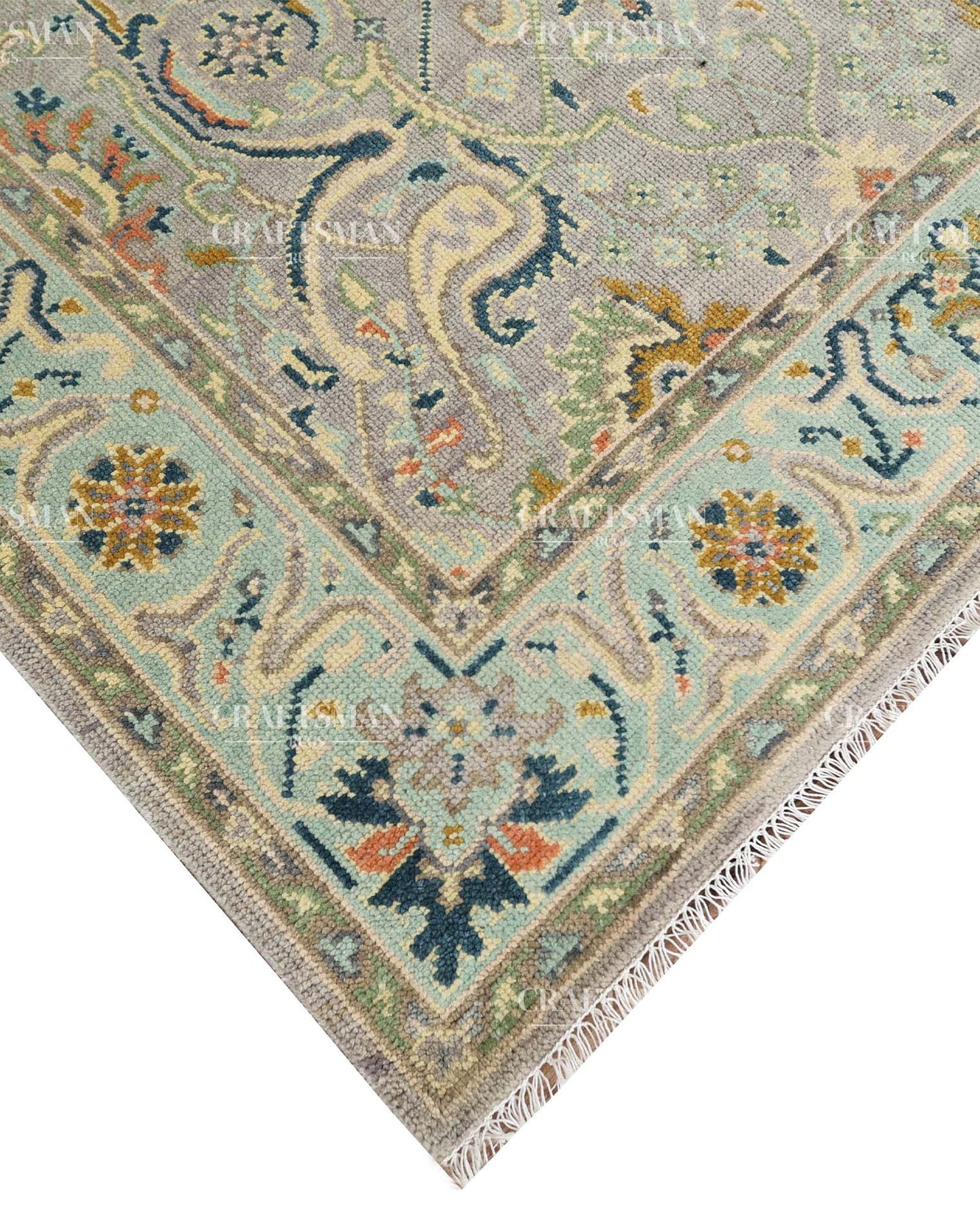 Wevra Wool Hand-Knotted Oushak-Inspired Rug