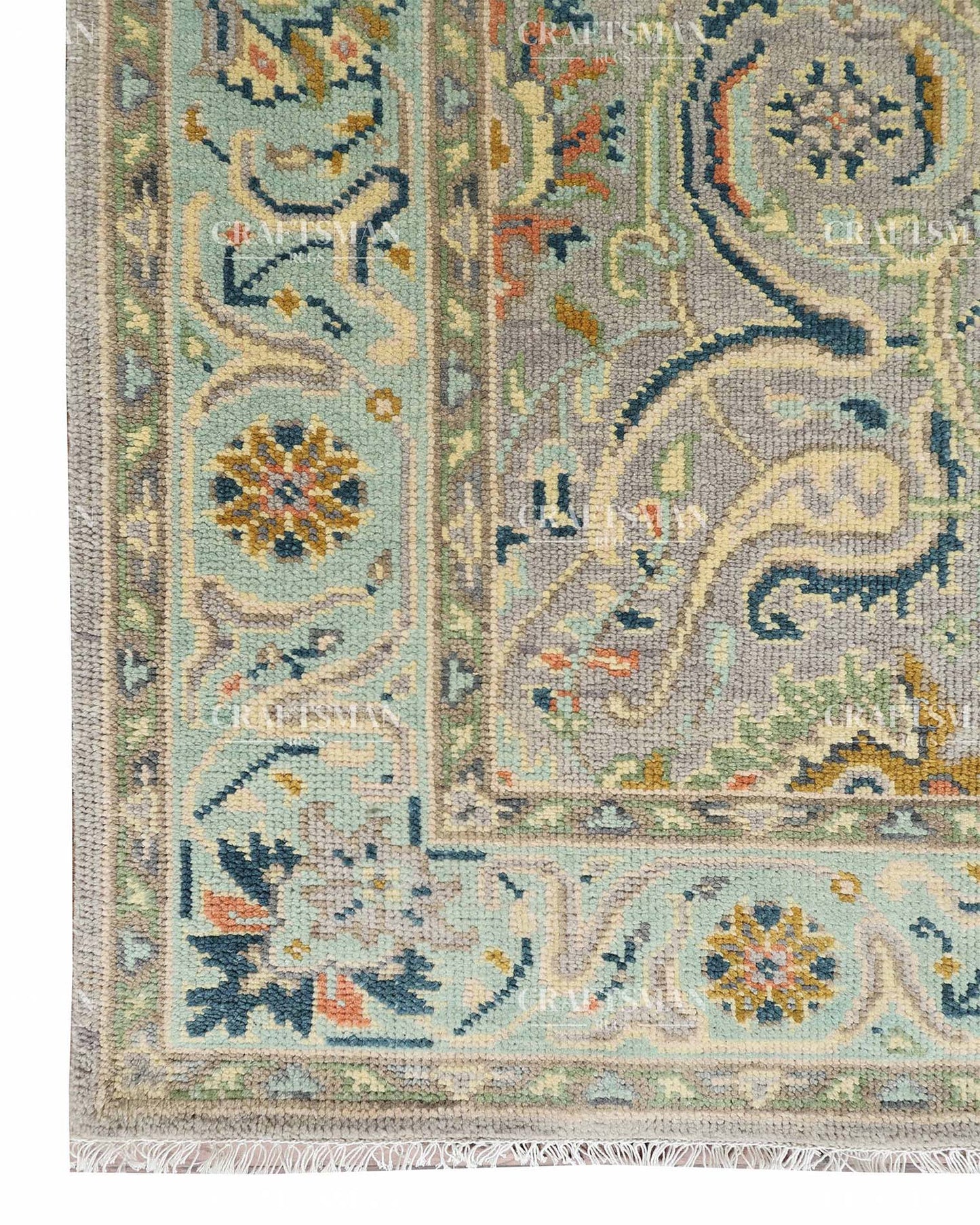 Wevra Wool Hand-Knotted Oushak-Inspired Rug