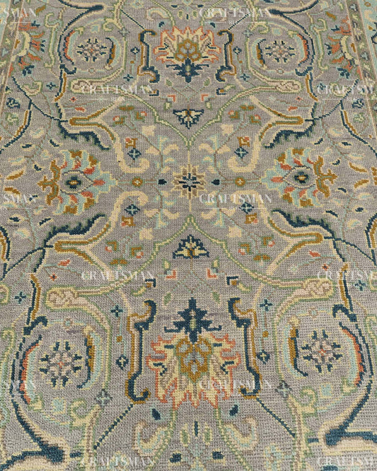 Wevra Wool Hand-Knotted Oushak-Inspired Rug