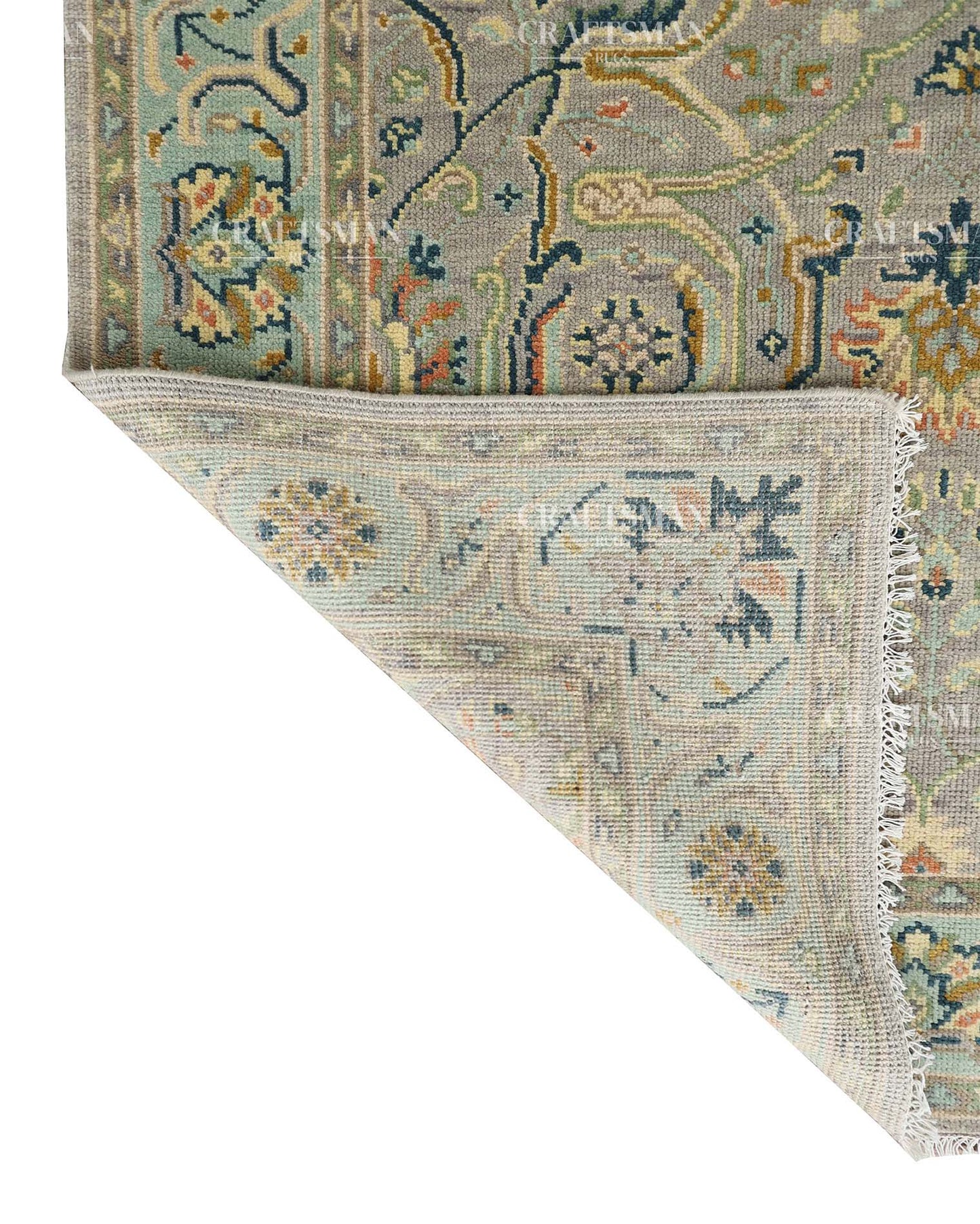 Wevra Wool Hand-Knotted Oushak-Inspired Rug