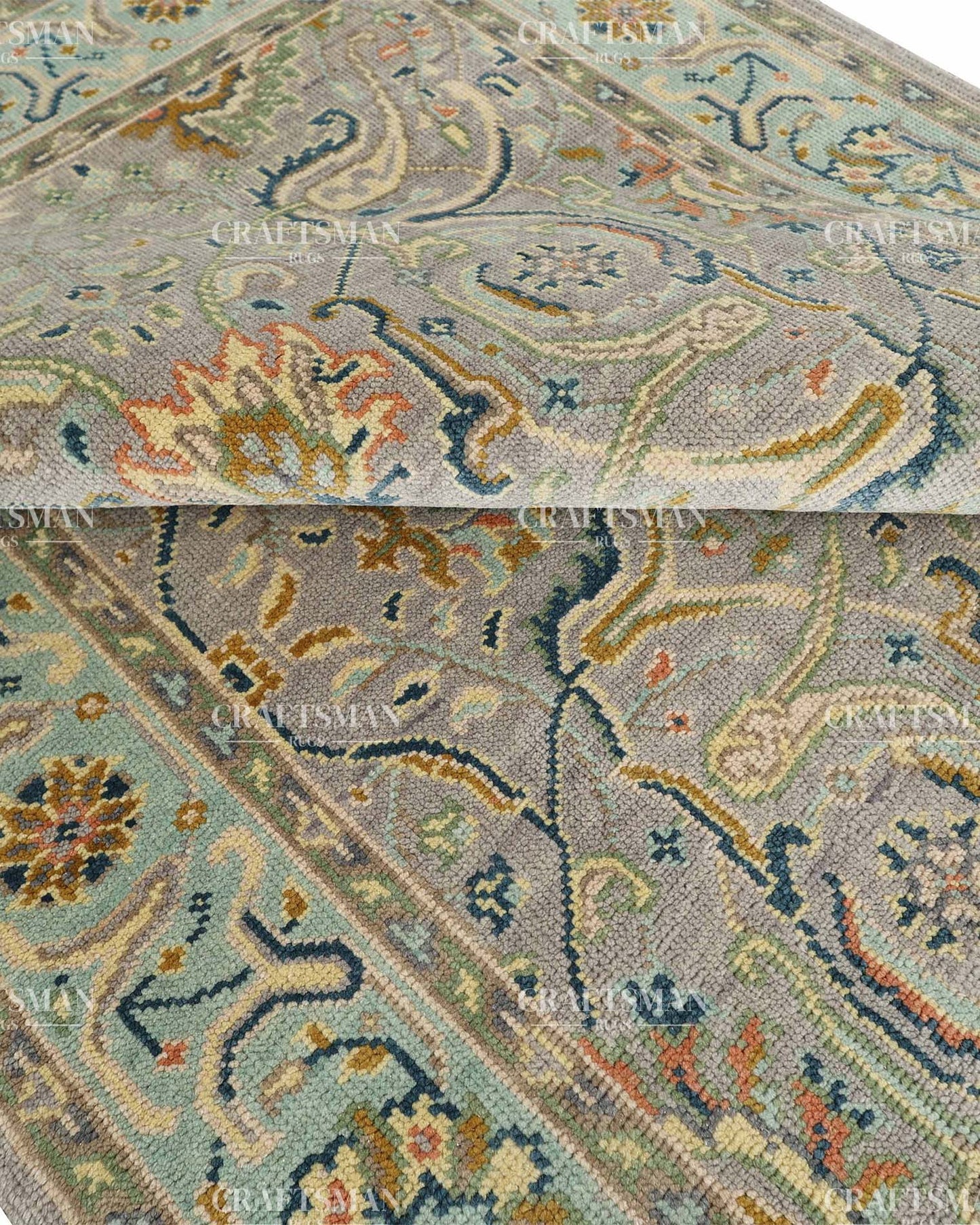 Wevra Wool Hand-Knotted Oushak-Inspired Rug