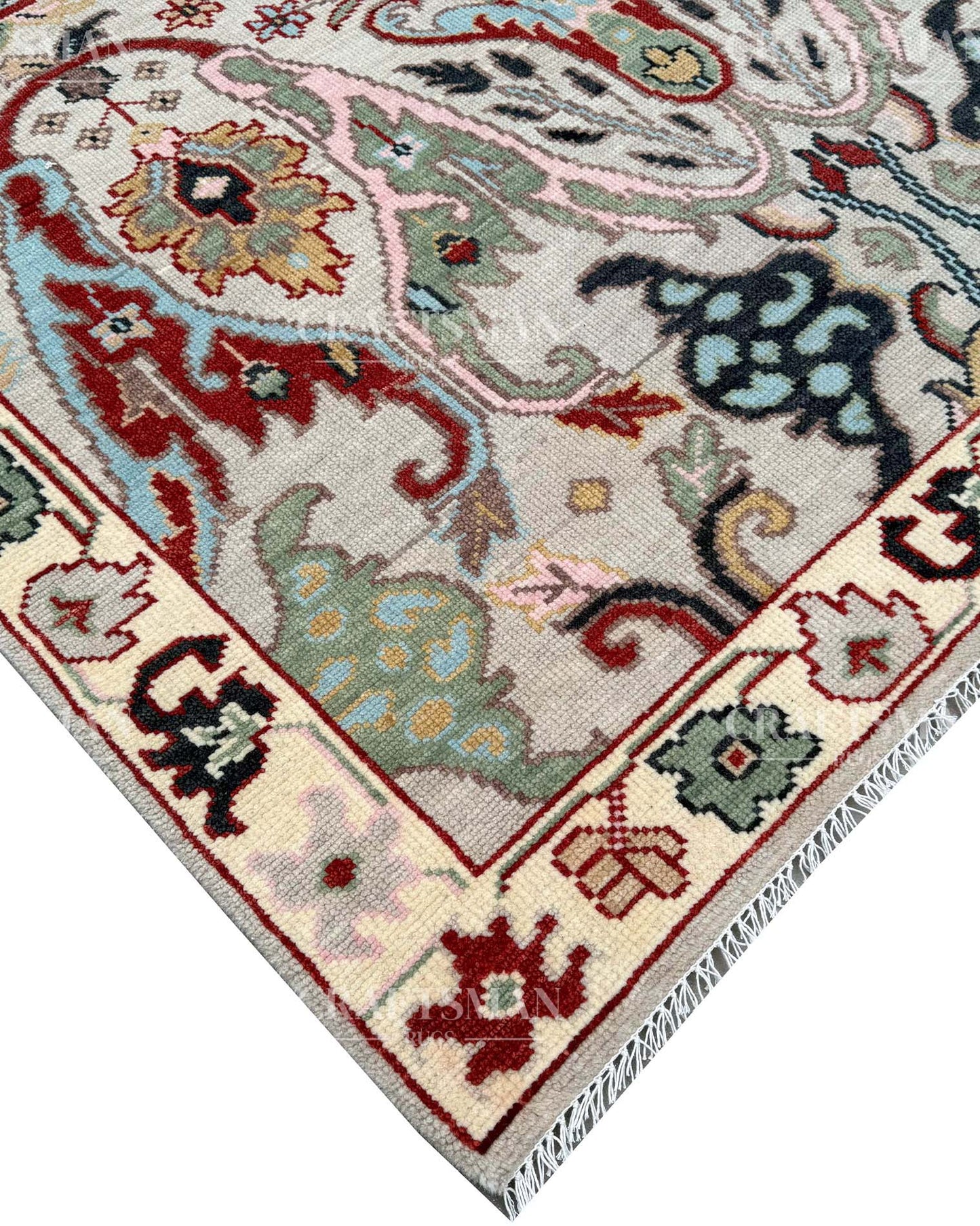 Serin Wool Hand-Knotted Oushak-Inspired Rug