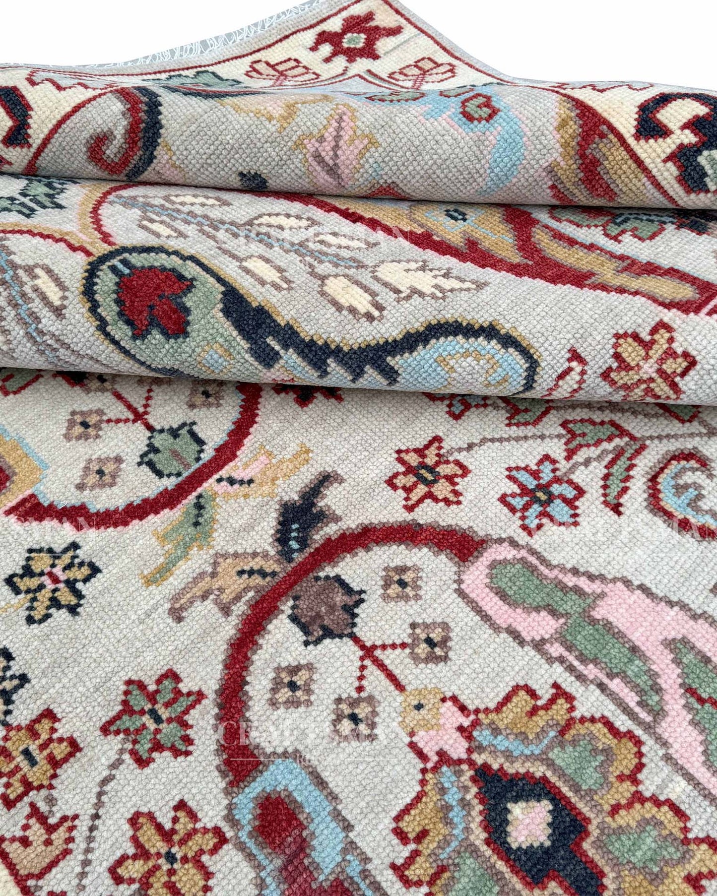 Serin Wool Hand-Knotted Oushak-Inspired Rug