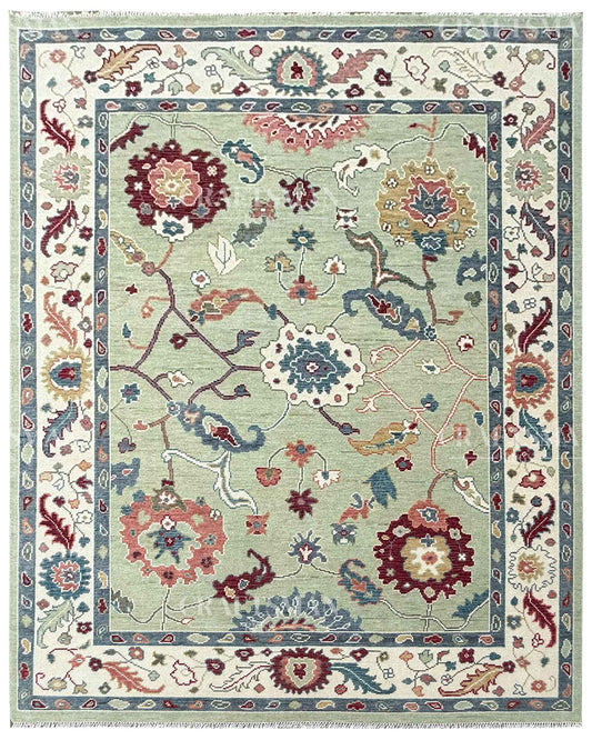 Adriv Wool Hand-Knotted Oushak-Inspired Rug
