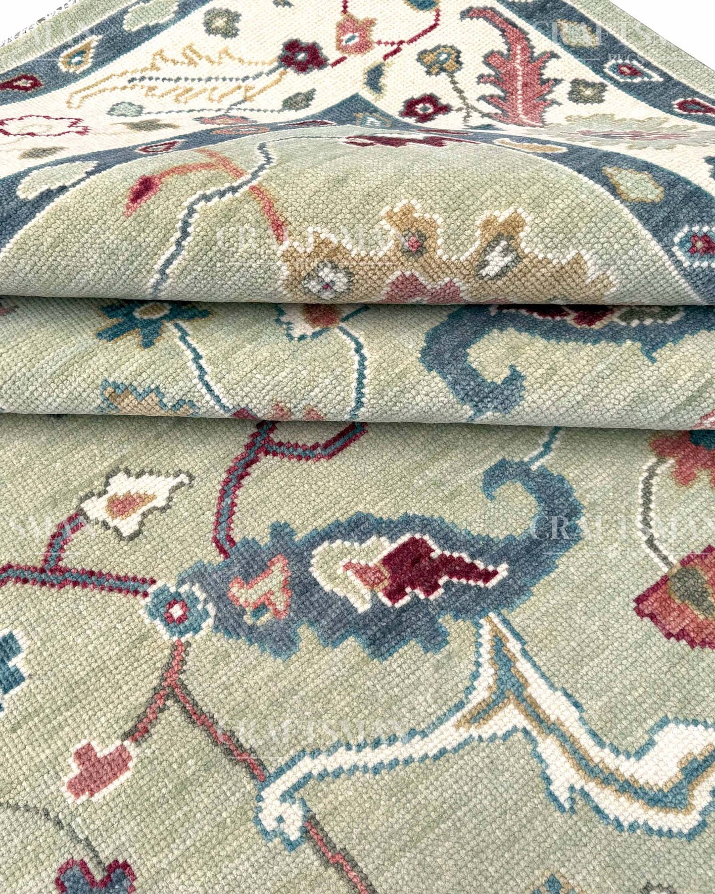 Adriv Wool Hand-Knotted Oushak-Inspired Rug