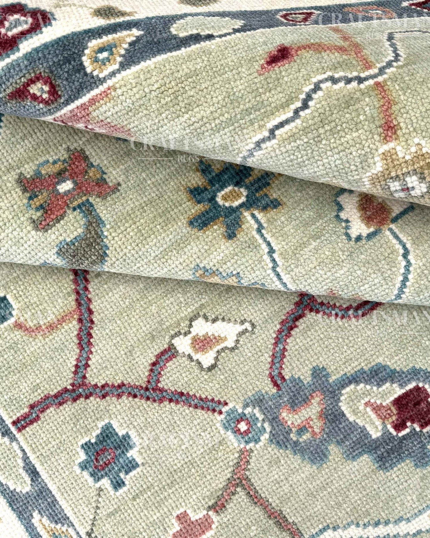 Adriv Wool Hand-Knotted Oushak-Inspired Rug