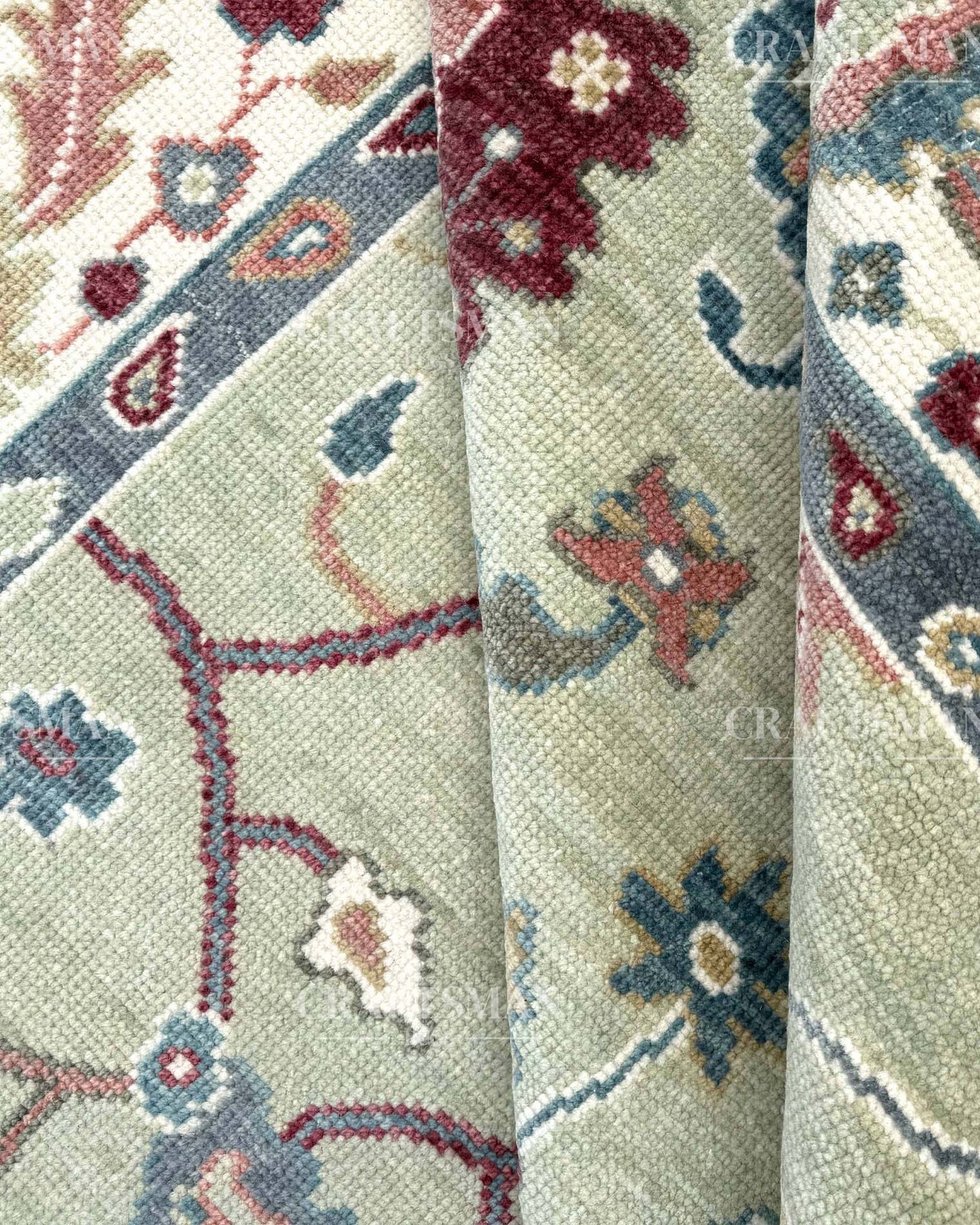 Adriv Wool Hand-Knotted Oushak-Inspired Rug
