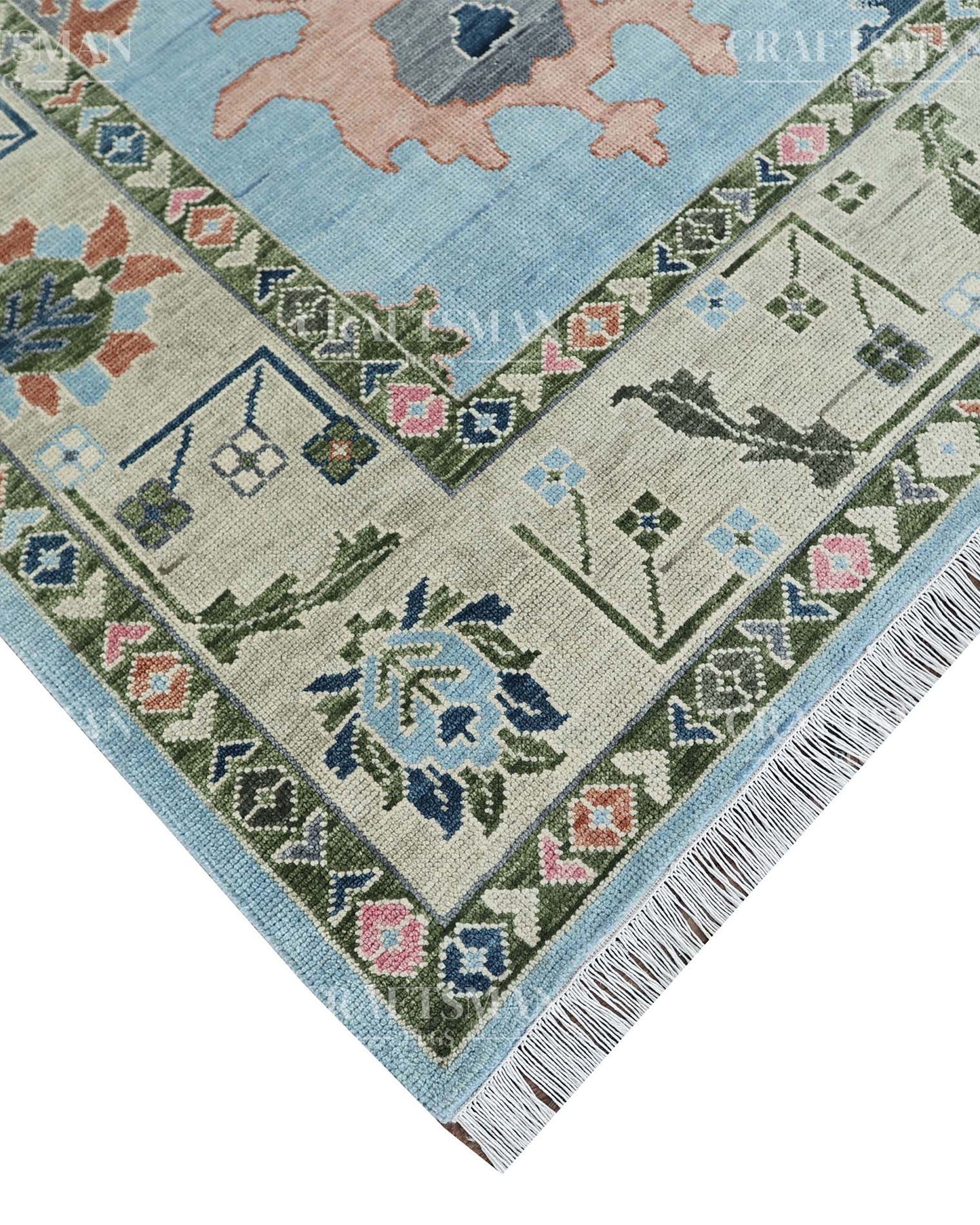 Movra Wool Hand-Knotted Oushak-Inspired Rug