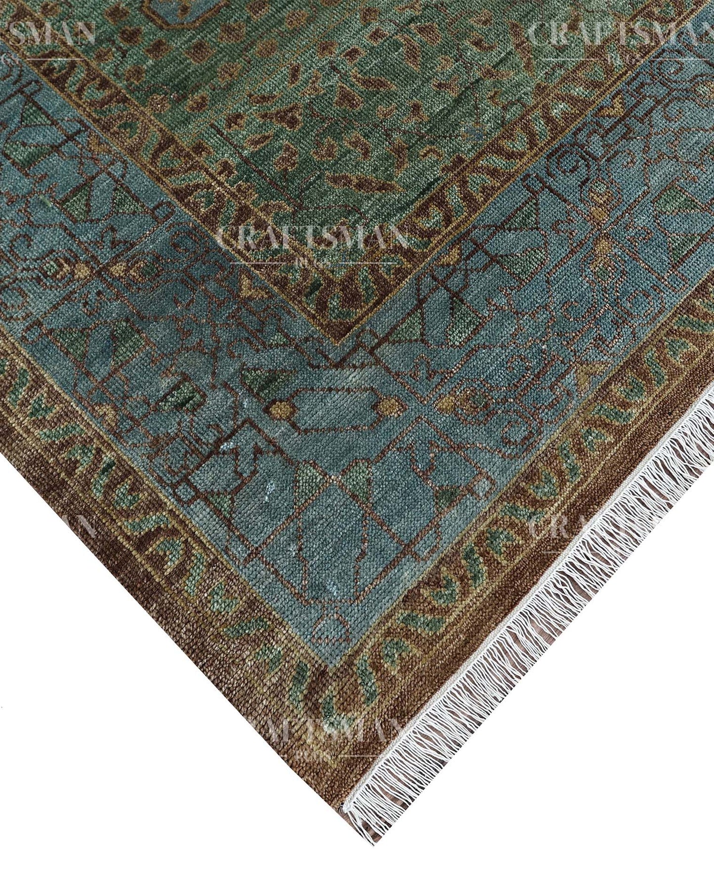 Elven Wool Hand-Knotted Oushak-Inspired Rug