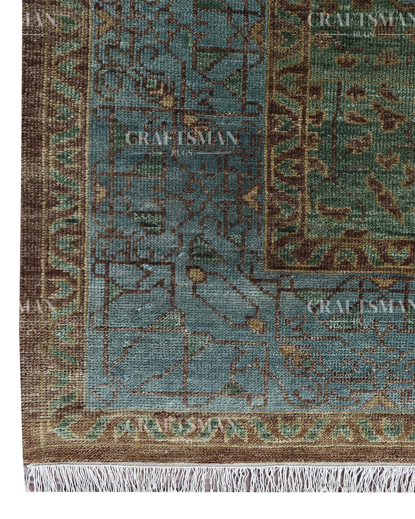 Elven Wool Hand-Knotted Oushak-Inspired Rug