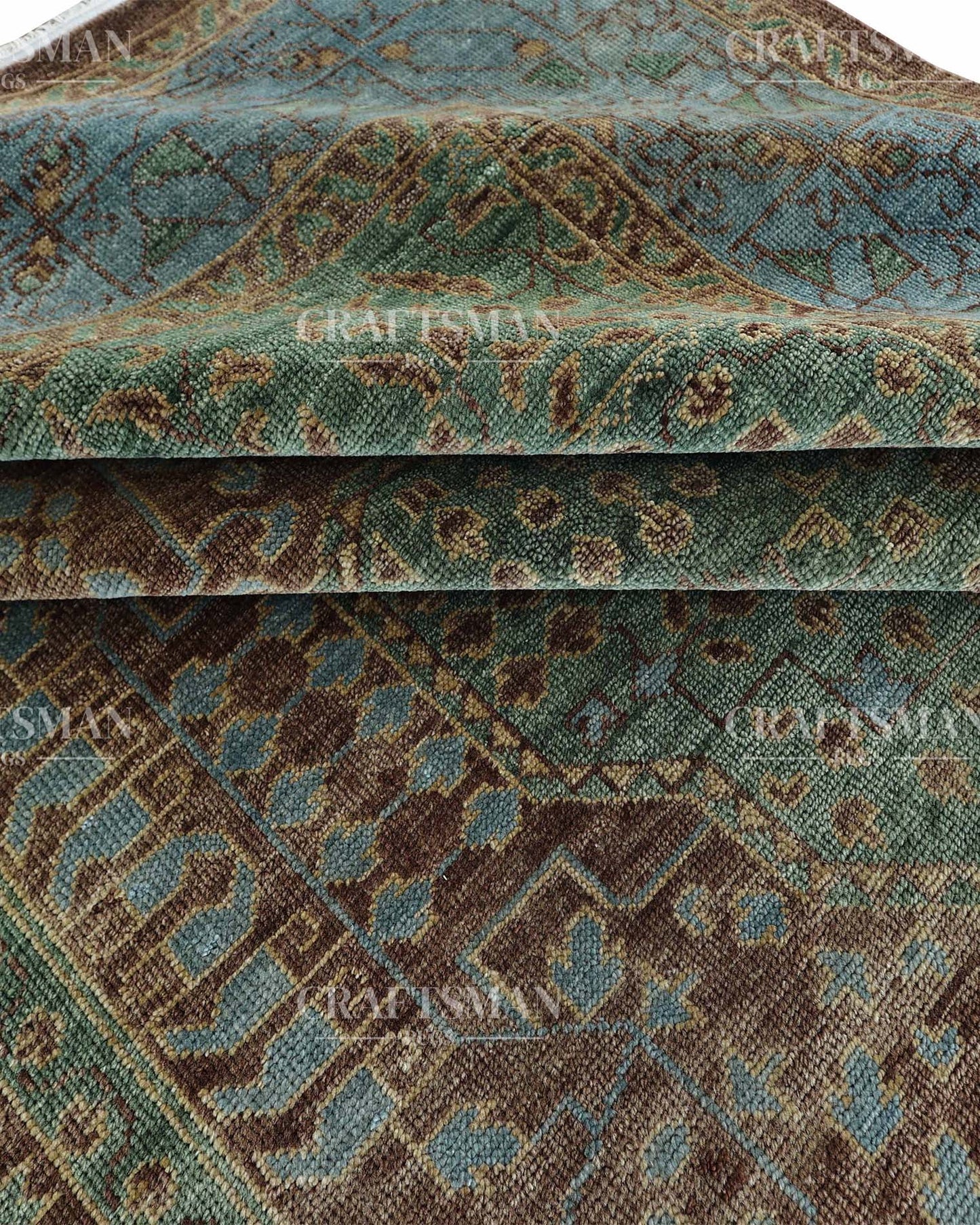Elven Wool Hand-Knotted Oushak-Inspired Rug