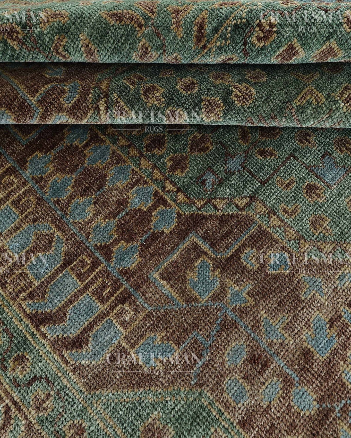 Elven Wool Hand-Knotted Oushak-Inspired Rug