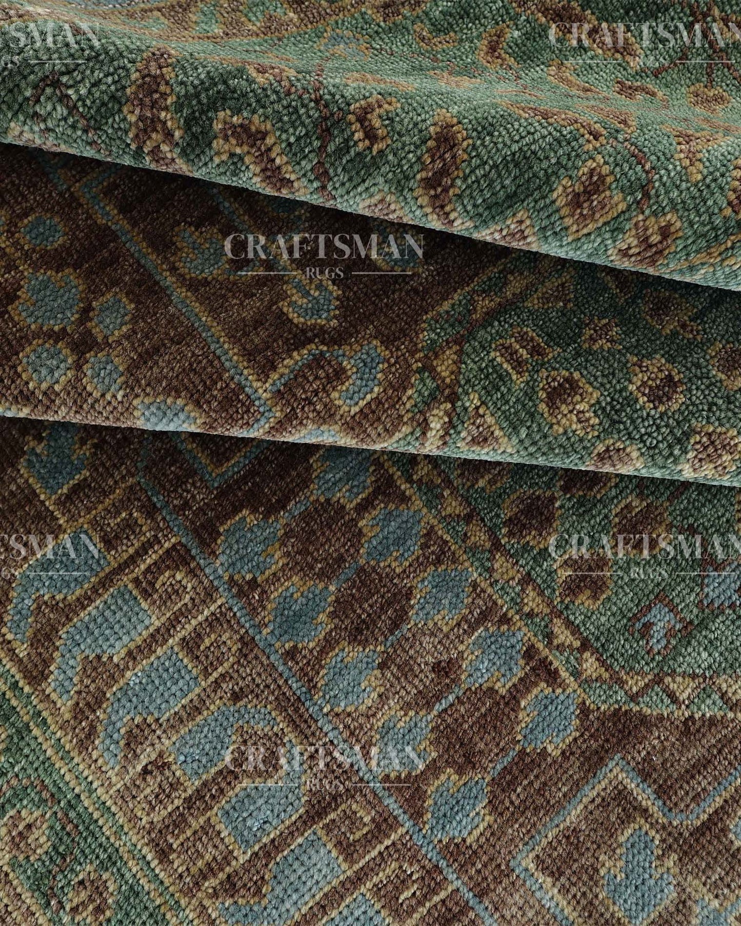 Elven Wool Hand-Knotted Oushak-Inspired Rug