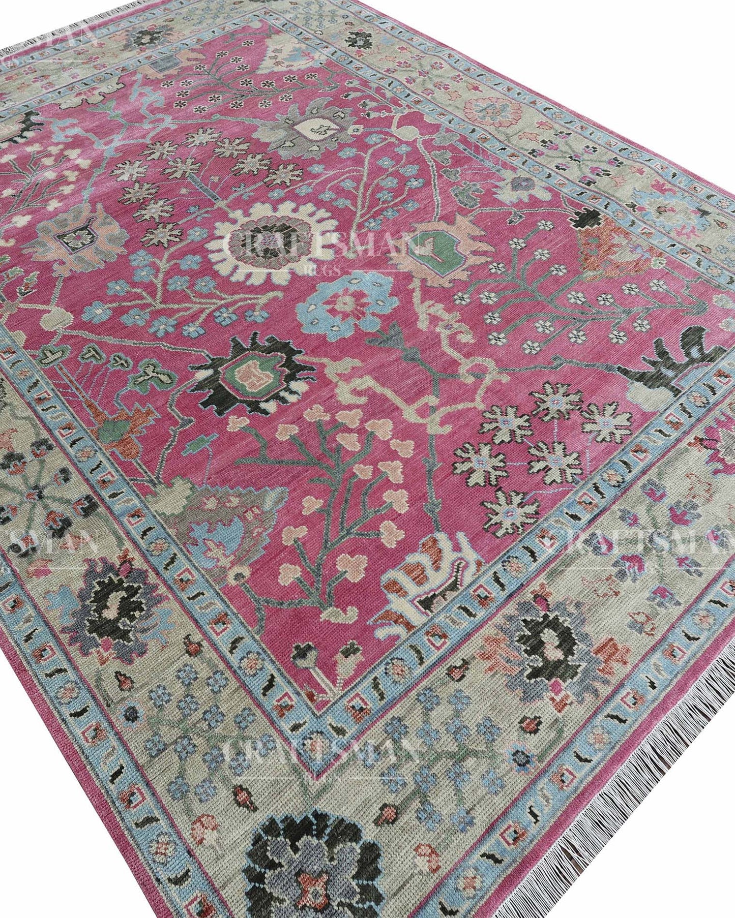 Rivor Wool Hand-Knotted Oushak-Inspired Rug