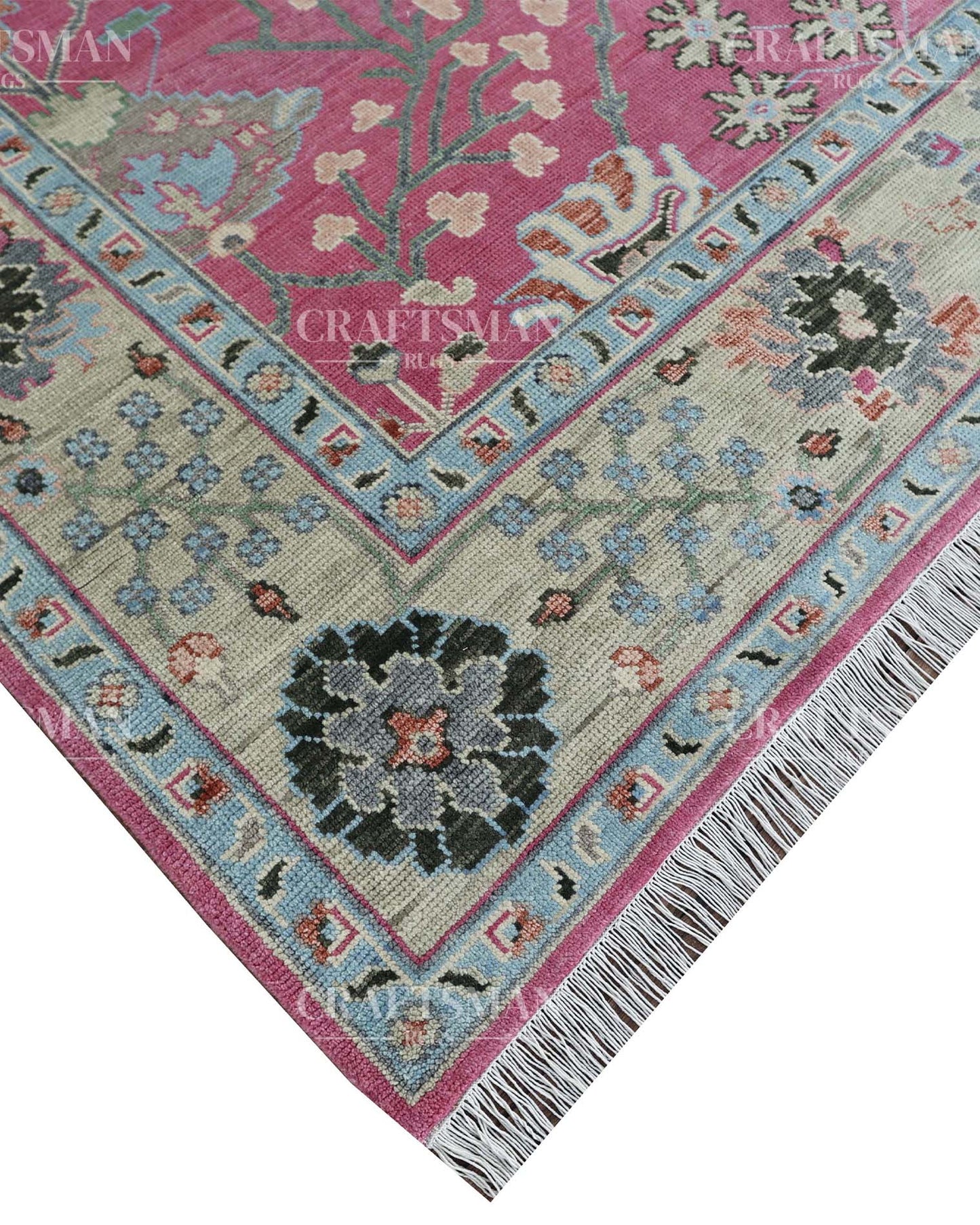 Rivor Wool Hand-Knotted Oushak-Inspired Rug