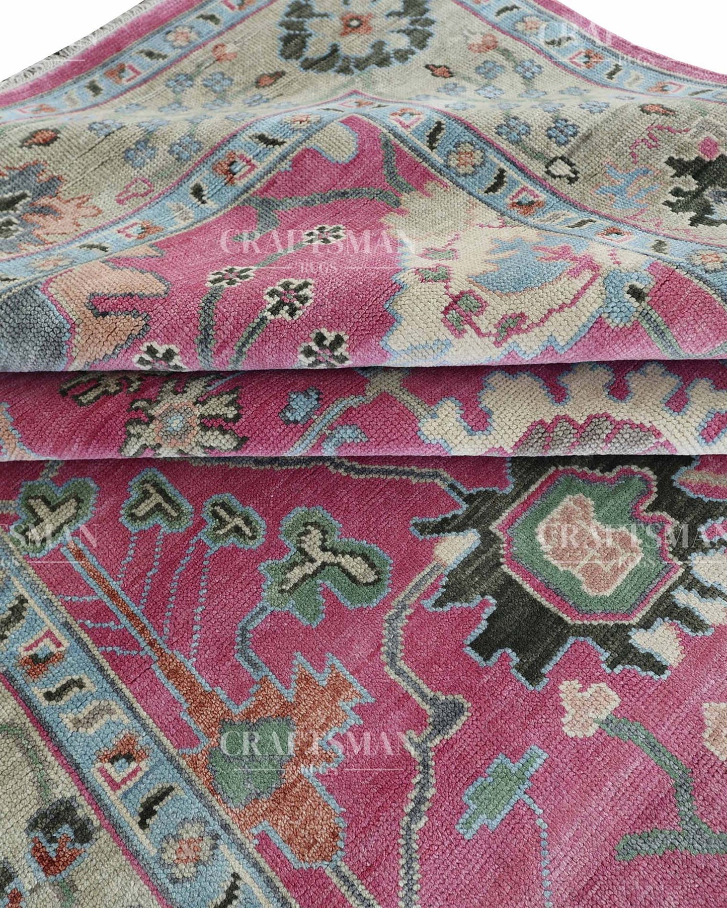 Rivor Wool Hand-Knotted Oushak-Inspired Rug