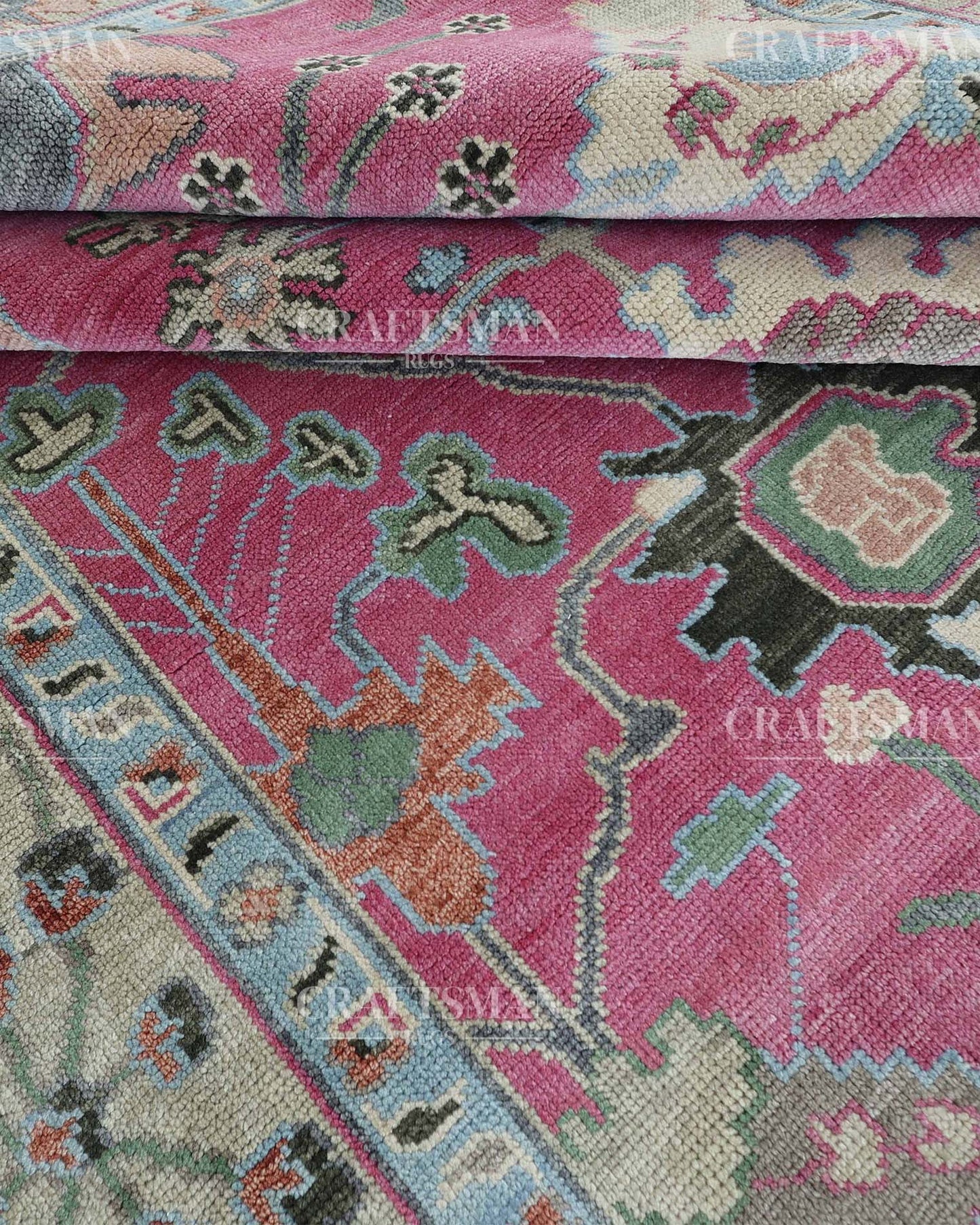 Rivor Wool Hand-Knotted Oushak-Inspired Rug
