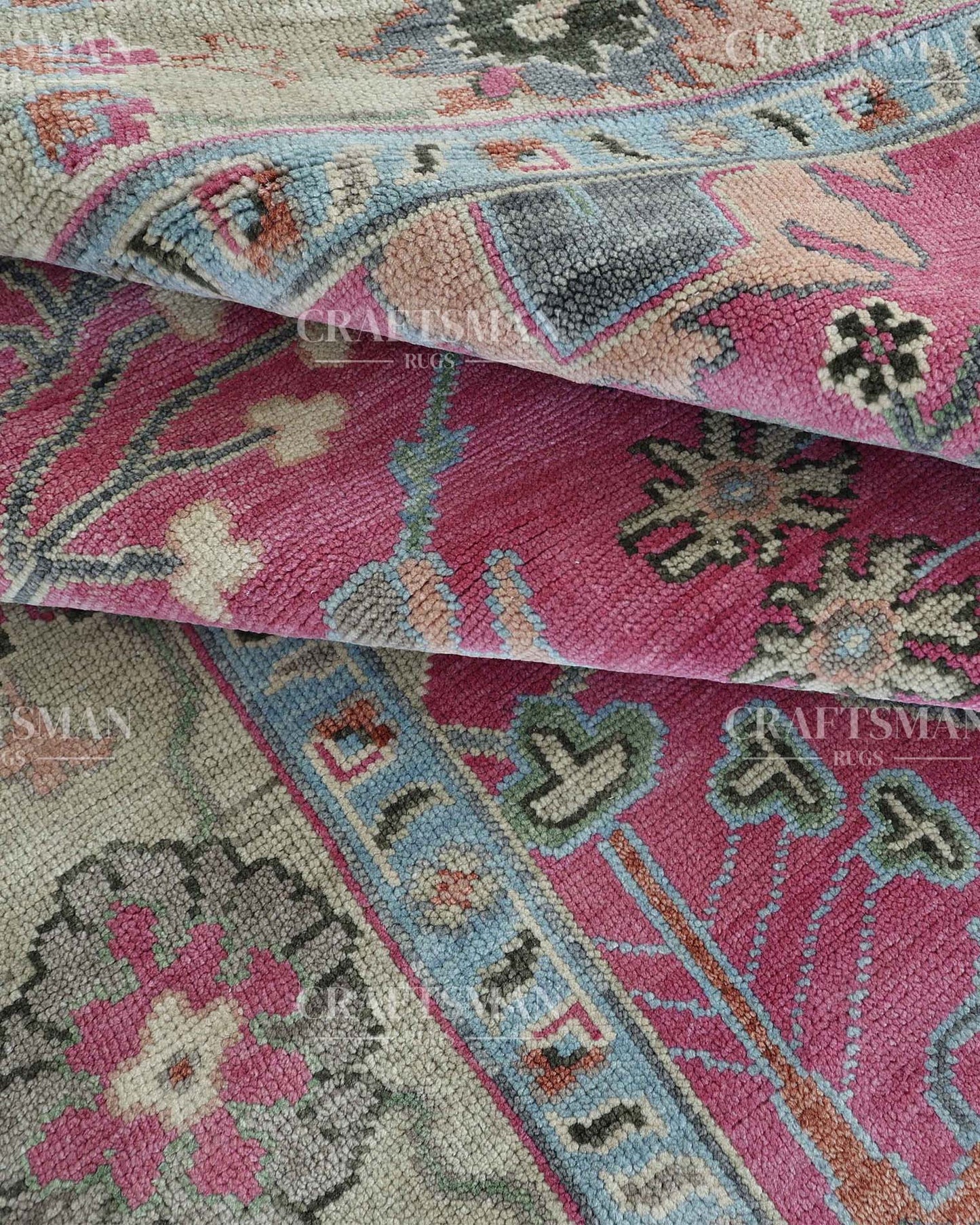 Rivor Wool Hand-Knotted Oushak-Inspired Rug