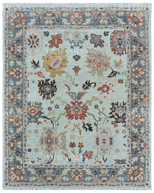 Savra Wool Hand-Knotted Oushak-Inspired Rug