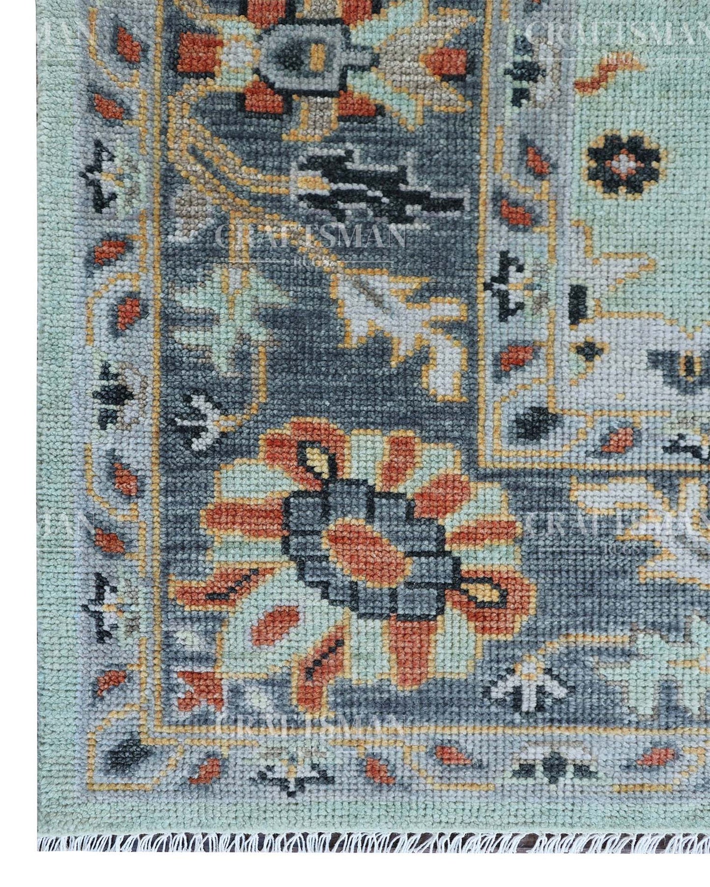 Savra Wool Hand-Knotted Oushak-Inspired Rug